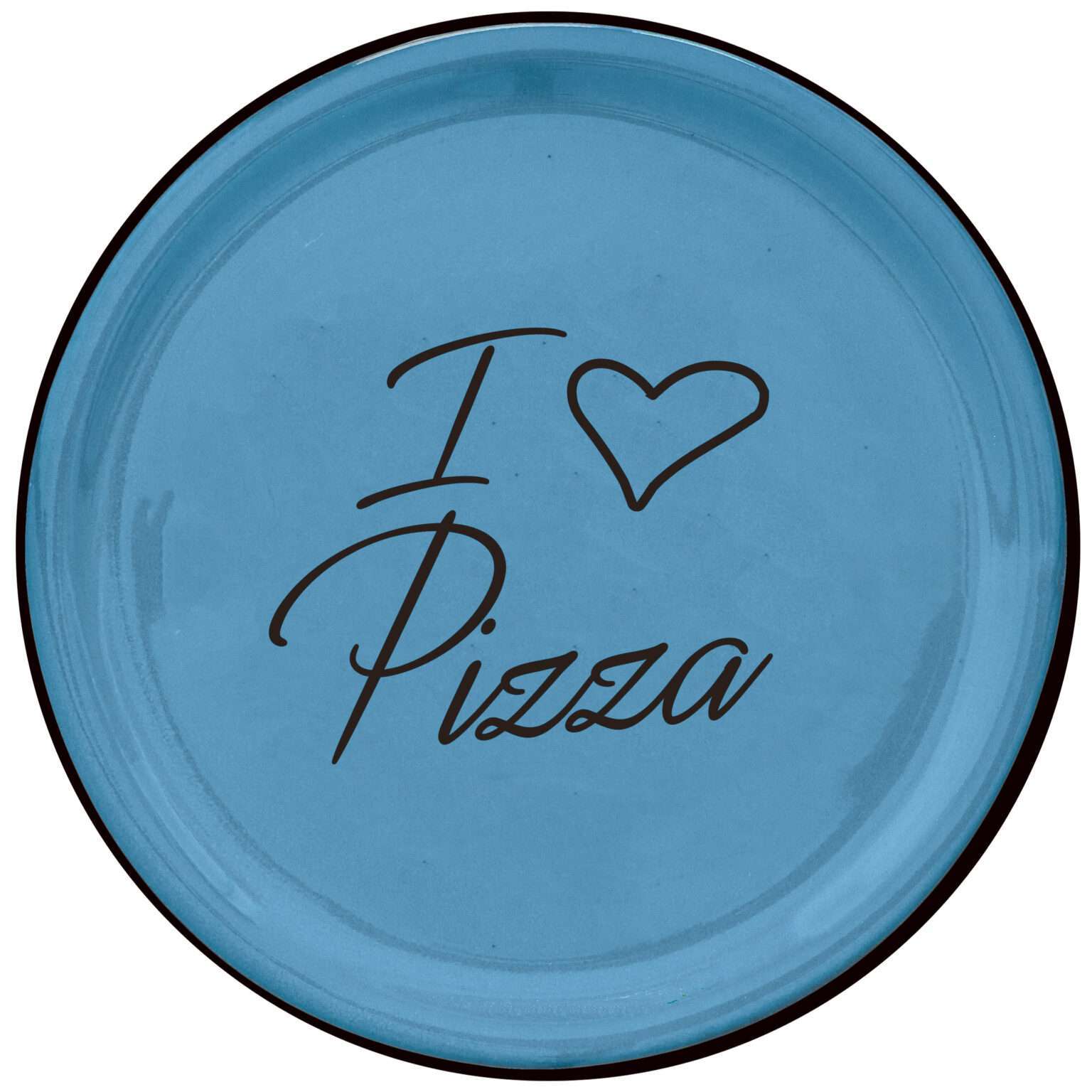 PIATTO PIZZA NERO “I ❤ PIZZA” - Azzurro